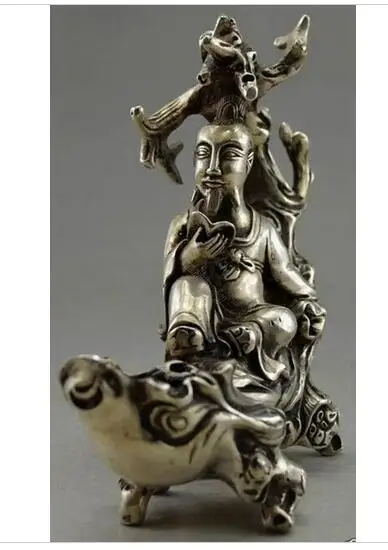 apdailos vario, sidabro gamyklos realizavimo Kolekcines, Dekoruoti Senas, rankų darbas Tibeto Sidabro Vyresnysis Skaityti Ant Medžio Šakos Statula Nuotrauka 0