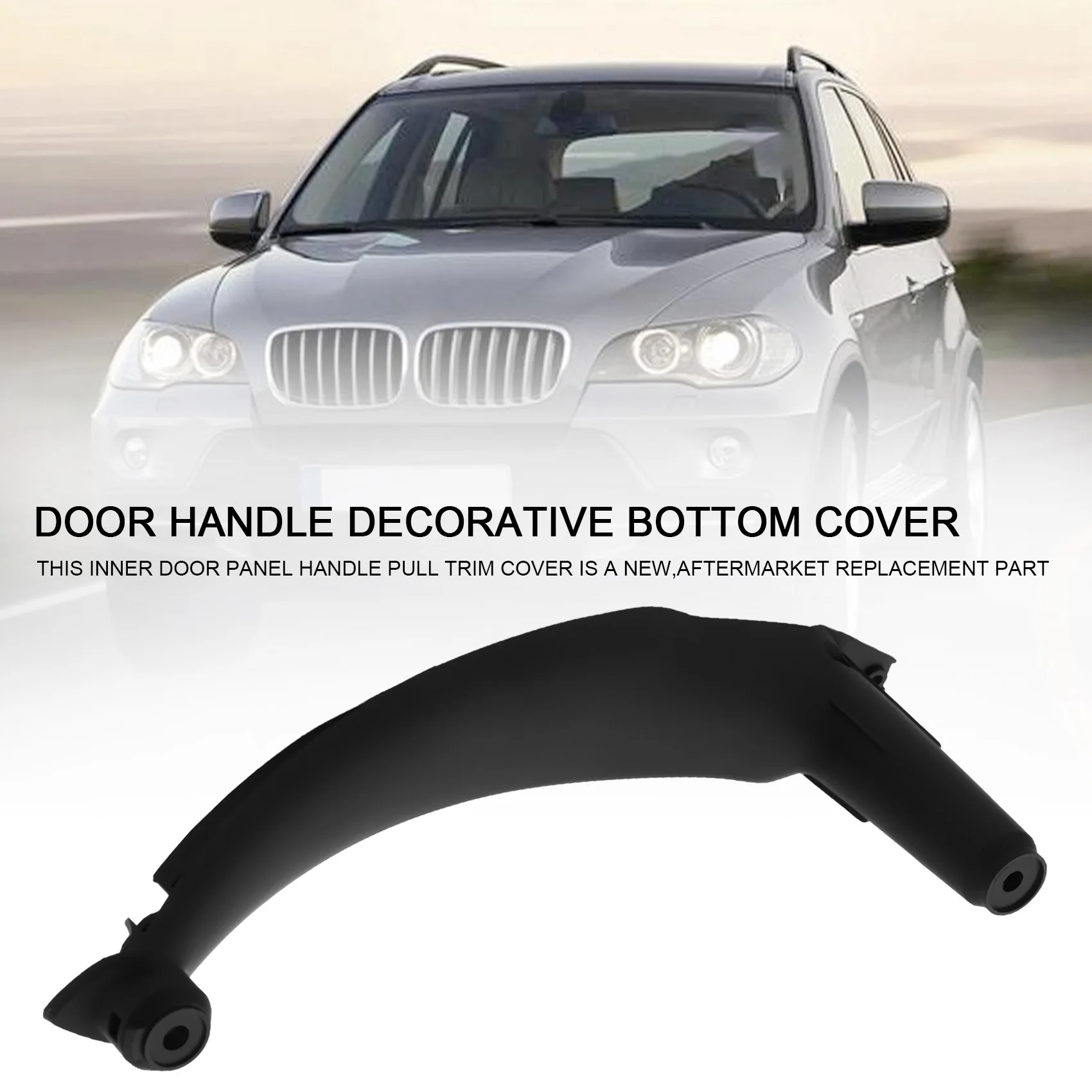 Juoda Teisę durų rankena dekoratyvinis dugno dangčio automobilių durų rankenos, durų rankenos pagrindą 2007-2014 BMW X5 e70 