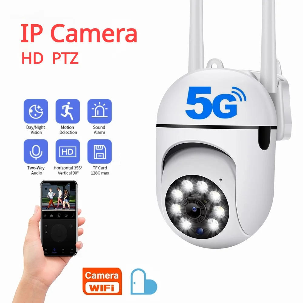 5G PTZ IP Kameros 1080P HD WiFi Stebėjimo Kameros 2MP Full Naktinio Matymo Saugumo Kamera 4x Skaitmeninis Priartinimas Belaidžio ryšio Fotoaparatą Nuotrauka 0