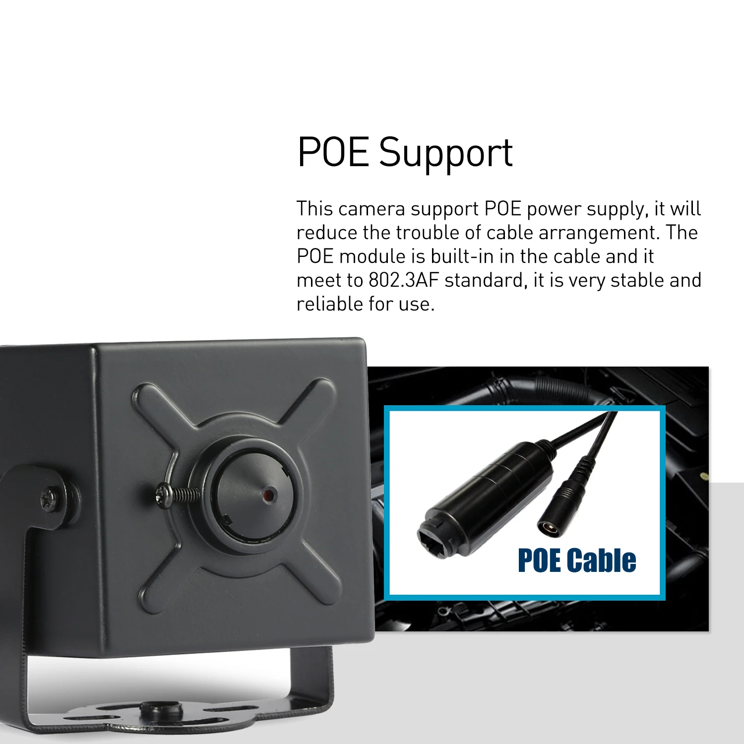REVOTECH POE Mini IP vaizdo Kamera 3.7 mm Objektyvas HD 3MP H. 265 1296P / 1080P Patalpų Apsaugos Metalo ONVIF IP VAIZDO stebėjimo Sistemos, Vaizdo Surveillanc Nuotrauka 2