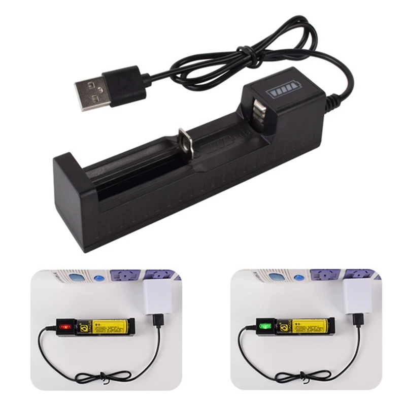 USB Įkrovimo Adapteris su Indikatorius, Įkroviklis 18650 Li-ion Baterijos Nuotrauka 2