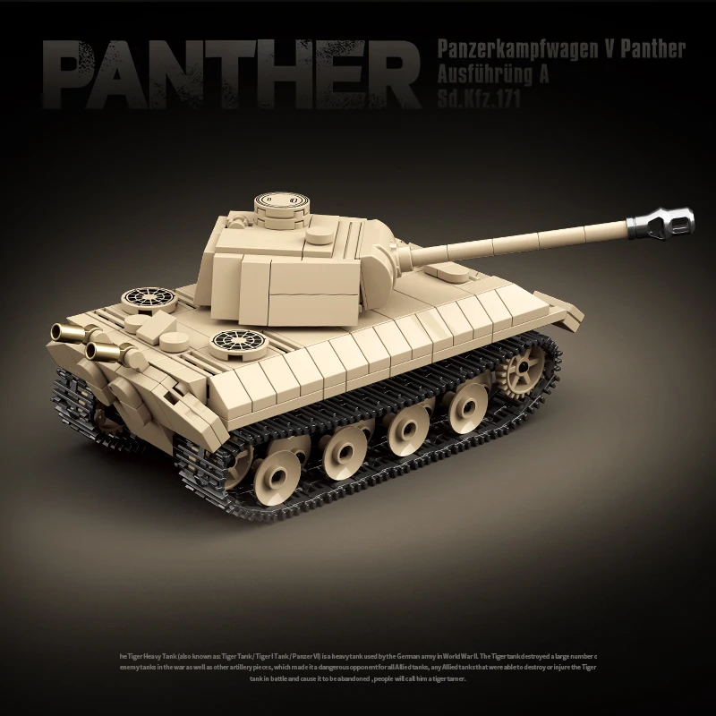 WW2 Karinių modelių Serija II Pasaulinio Karo vokiečių Pantera vidutinį Tanką Kolekcijos modelių Kūrimo Blokai, Plytos, Žaislai, Dovanos Nuotrauka 2
