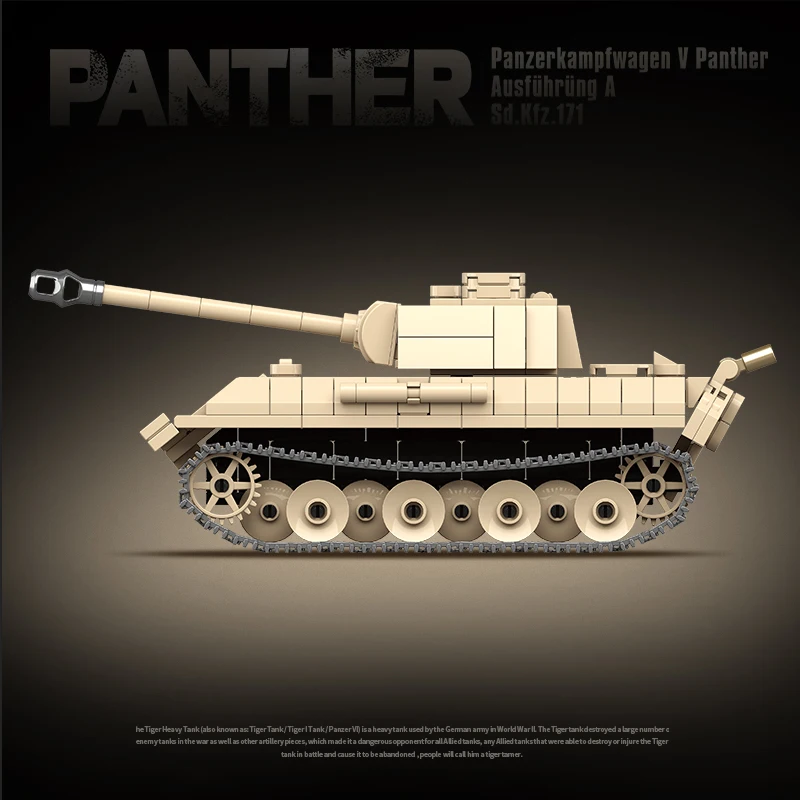 WW2 Karinių modelių Serija II Pasaulinio Karo vokiečių Pantera vidutinį Tanką Kolekcijos modelių Kūrimo Blokai, Plytos, Žaislai, Dovanos Nuotrauka 3