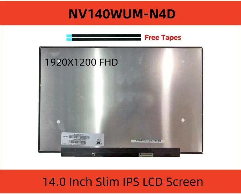 NV140WUM-N4D 14.0 colių 16:10 1 920 x 1 200 IPS EDP Matrix LCD Ekranas NV140WUM N4D Nuotrauka 0