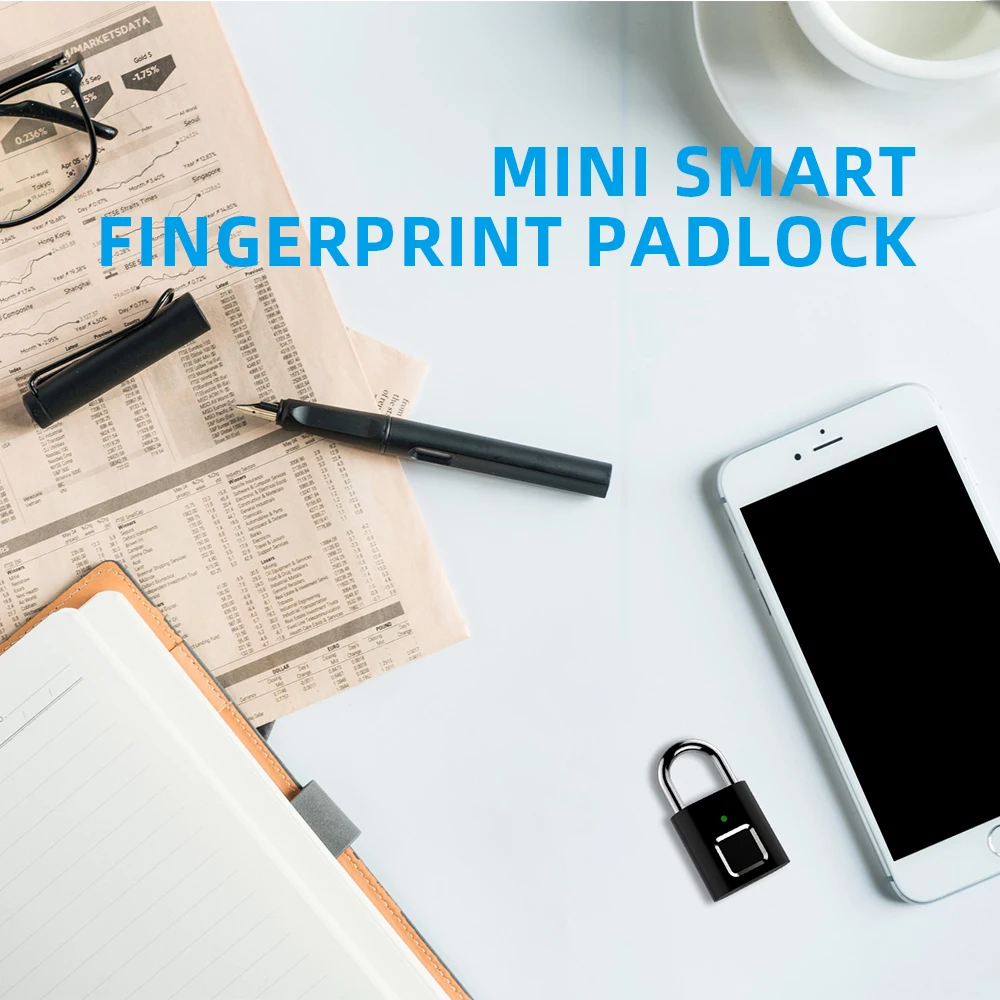 Mini Smart Biometrinių Thumbprint Durų Spynos Įkrovimo Durų Užraktas, pirštų Atspaudų Smart Spynos, USB Keyless Greitai Atrakinti Nuotrauka 2