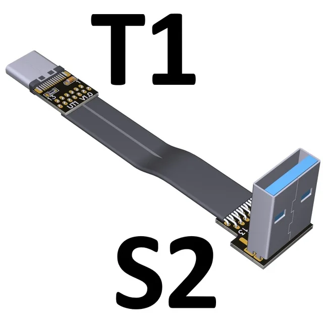 USB 3.0 Type-A Male su USB3.1 Tipas-C, Vyrų Aukštyn/Žemyn Kampu USB Duomenų Sinchronizavimo Kabelis C Tipo Laido Jungties Adapteris Kabelio FPC FPV Butas Nuotrauka 1