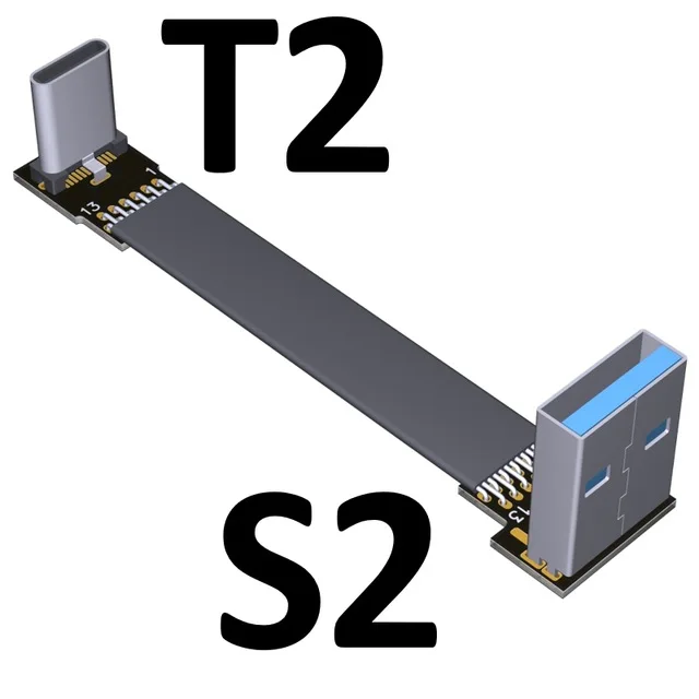 USB 3.0 Type-A Male su USB3.1 Tipas-C, Vyrų Aukštyn/Žemyn Kampu USB Duomenų Sinchronizavimo Kabelis C Tipo Laido Jungties Adapteris Kabelio FPC FPV Butas Nuotrauka 2