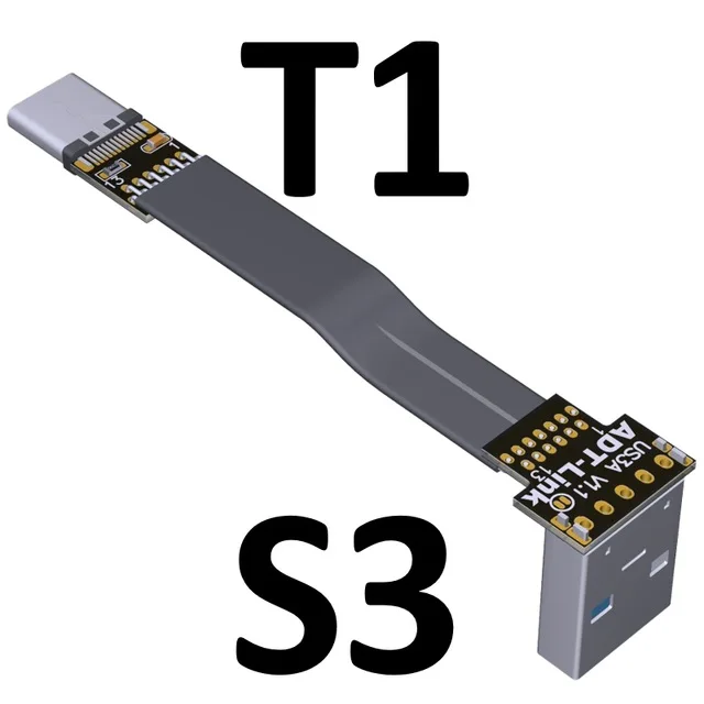 USB 3.0 Type-A Male su USB3.1 Tipas-C, Vyrų Aukštyn/Žemyn Kampu USB Duomenų Sinchronizavimo Kabelis C Tipo Laido Jungties Adapteris Kabelio FPC FPV Butas Nuotrauka 3
