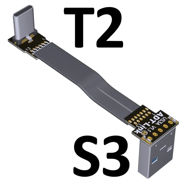 USB 3.0 Type-A Male su USB3.1 Tipas-C, Vyrų Aukštyn/Žemyn Kampu USB Duomenų Sinchronizavimo Kabelis C Tipo Laido Jungties Adapteris Kabelio FPC FPV Butas Nuotrauka 4